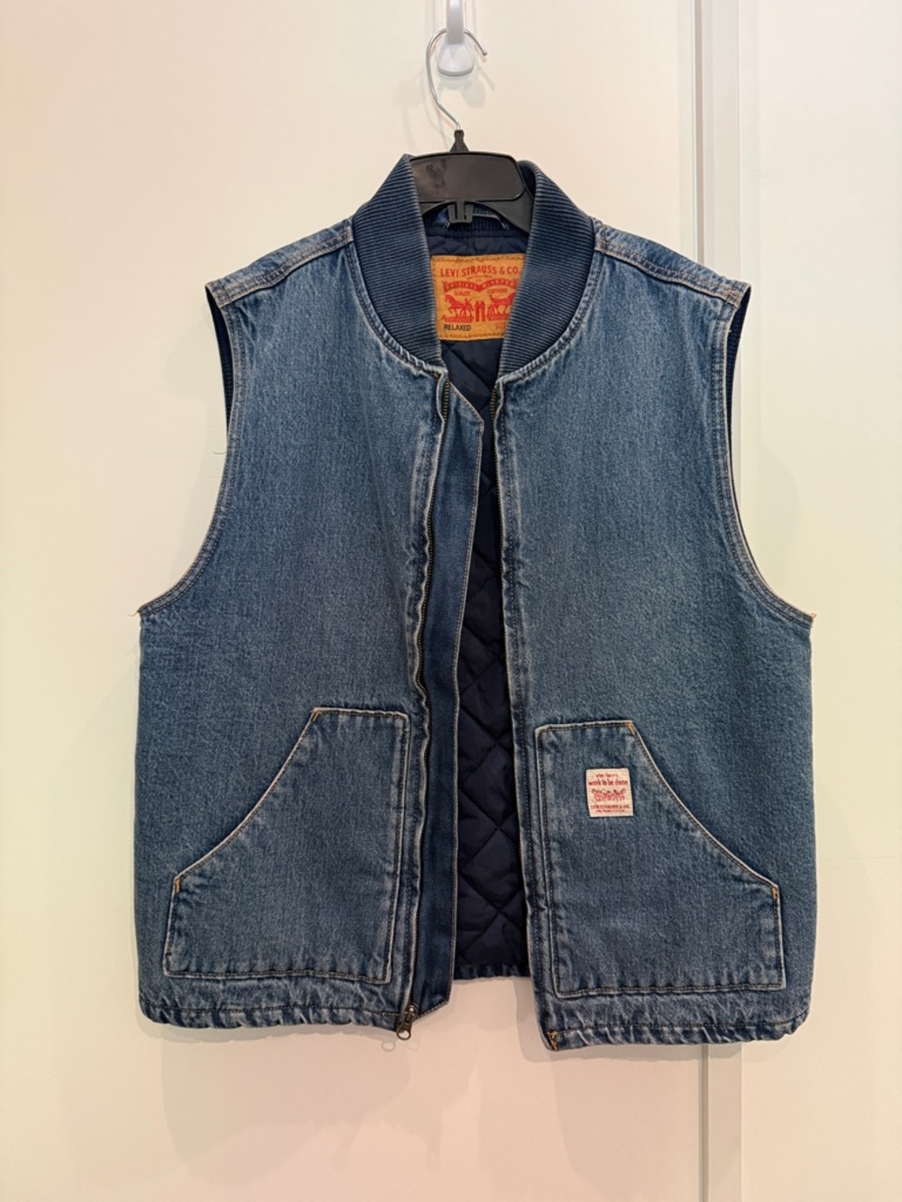 Levi's Unisex Blue Quilted-Lined Denim Vest